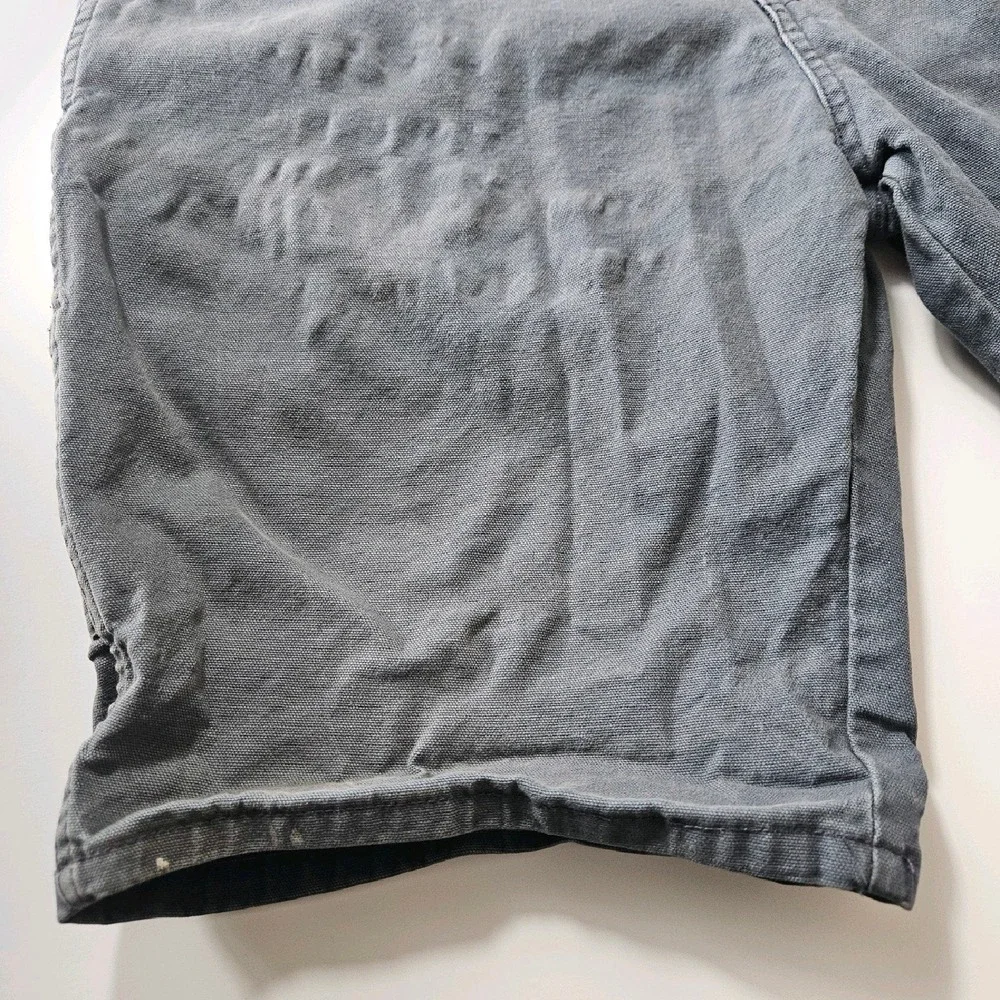 Genuine‎ Dickies Mens 38 Carpenter Shorts Faded Charcoal Stretch Canvas Flawed